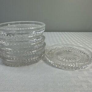 Vintage Clear Glass Coasters Set of 6